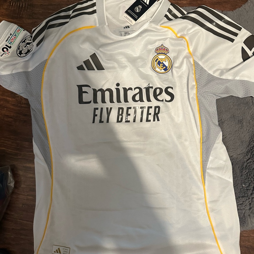 Adidas White and Yellow Real Madrid Jersey jude bellingham brand new never worn